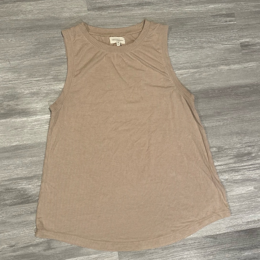 Thread & Supply Sinclair Beige Tan Sleeveless Tank Top Medium
